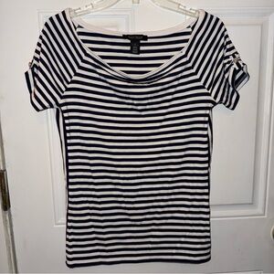 White House Black Market Striped Short Sleeve Tee